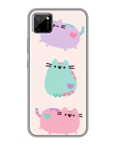 Чохол для Realme C11 з картинкою «Pusheen тріо» Чохол для Realme C11 з картинкою «Pusheen тріо»