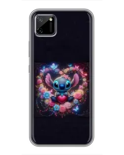 Чохол для Realme C11 з картинкою «Stitch у квітах»
