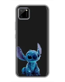 Чехол для Realme C11 с картинкой «Стич на черном»