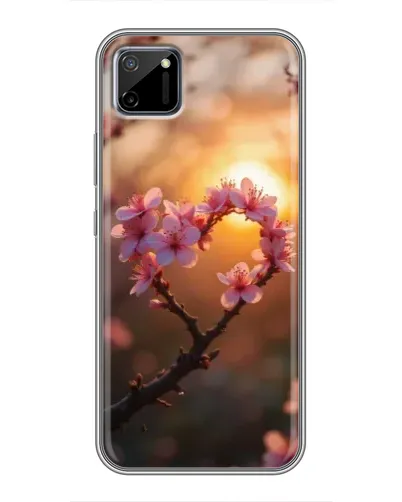 Чехол для Realme C11 с картинкой «Розовый цвет сердце на фоне заката» Чехол для Realme C11 с картинкой «Розовый цвет сердце на фоне заката»