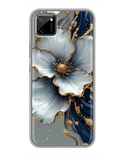 Чехол для Realme C11 с картинкой «Белый цветок и золотой флюид» Чехол для Realme C11 с картинкой «Белый цветок и золотой флюид»