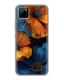 Чохол для Realme C11 з картинкою «Яскрава синьо-помаранчева флора» Чохол для Realme C11 з картинкою «Яскрава синьо-помаранчева флора»