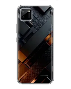 Чехол для Realme C11 с картинкой «Черные геометрические блоки»