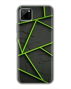 Чехол для Realme C11 с картинкой «Зеленые геометрические линии»