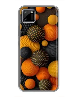 Чехол для Realme C11 с картинкой «Объемные оранжевые сферы»