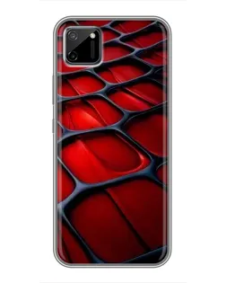 Чехол для Realme C11 с картинкой «Красная глянцевая сетка»