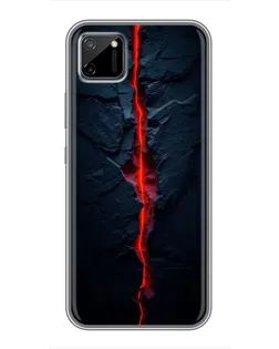 Чехол для Realme C11 с картинкой «Kрасная лавовая трещина»