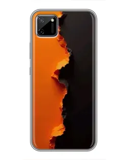 Чехол для Realme C11 с картинкой «Оранжевый разлом»