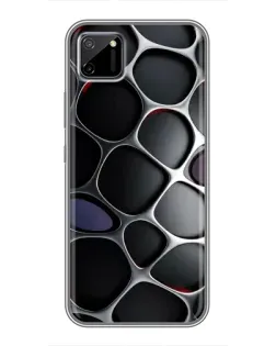 Чехол для Realme C11 с картинкой «Объемная темная решетка»