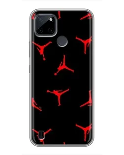 Чохол для Realme C12 з картинкою «Jordan Red Pattern»