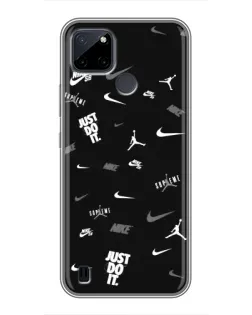 Чохол для Realme C12 з картинкою «Nike Black Pattern»