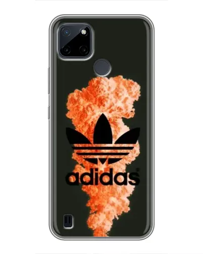 Чехол для Realme C12 с картинкой «Оранжевый дым Adidas»