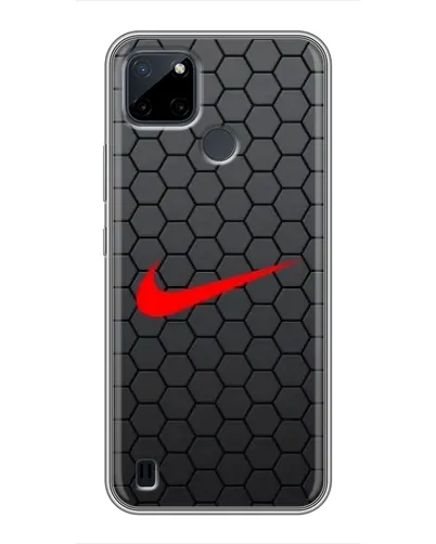 Чохол для Realme C12 з картинкою «Nike — карбонова сітка»