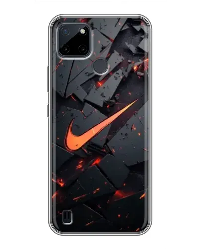 Чохол для Realme C12 з картинкою «Nike — ефект розломів»
