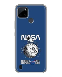 Чохол для Realme C12 з картинкою «NASA — місячна місія»
