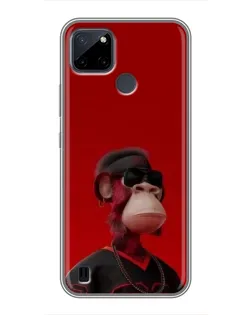 Чехол для Realme C12 с картинкой «Bored Ape в красном»