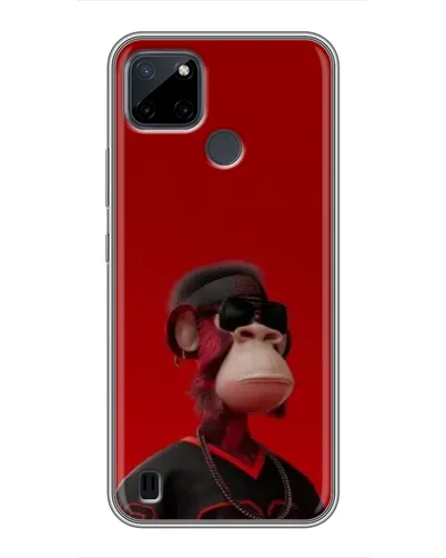 Чехол для Realme C12 с картинкой «Bored Ape в красном»