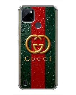 Чехол для Realme C12 с картинкой «Gucci — фирменная полоса и золото» Чехол для Realme C12 с картинкой «Gucci — фирменная полоса и золото»