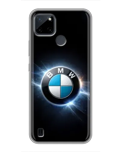 Чехол для Realme C12 с картинкой «BMW — неоновое сияние»
