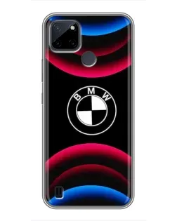Чохол для Realme C12 з картинкою «Логотип BMW та неонові дуги»