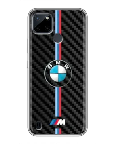 Чехол для Realme C12 с картинкой «Эмблема BMW и карбон»