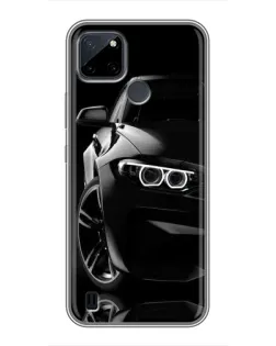 Чохол для Realme C12 з картинкою «Чорна BMW — профіль»