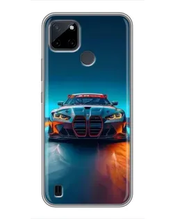 Чохол для Realme C12 з картинкою «BMW — вогні неону»