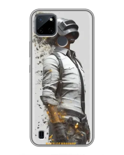 Чехол для Realme C12 с картинкой «PUBG — боец в пыли»