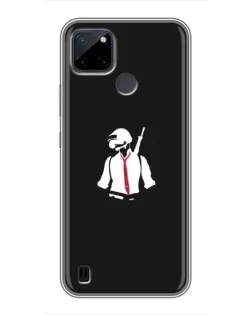 Чехол для Realme C12 с картинкой «PUBG — силуэт воина»