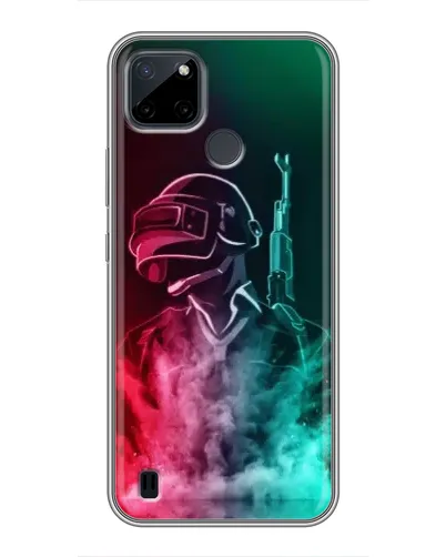 Чехол для Realme C12 с картинкой «PUBG — огненный воин»