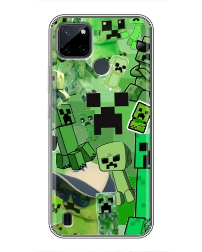 Чехол для Realme C12 с картинкой «Криперы Minecraft» Чехол для Realme C12 с картинкой «Криперы Minecraft»