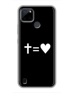 Чехол для Realme C12 с картинкой «Крест и Сердце»