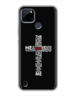 Чехол для Realme C12 с картинкой «Текстовый крест»