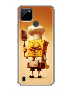 Чохол для Realme C12 з картинкою «Губка Боб кухар»