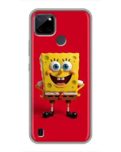 Чохол для Realme C12 з картинкою «Спанч Боб на червоному» Чохол для Realme C12 з картинкою «Спанч Боб на червоному»