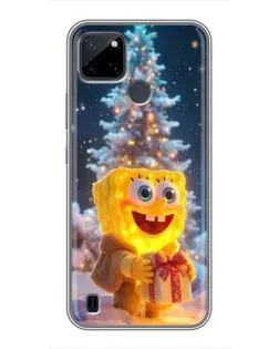 Чохол для Realme C12 з картинкою «Різдвяний Спанч Боб»