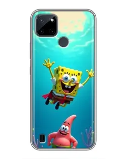Чехол для Realme C12 с картинкой «Спанч Боб под водой»