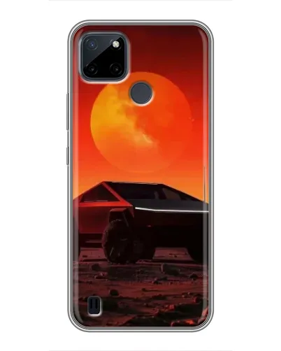 Чехол для Realme C12 с картинкой «Cybertruck на Марсе»