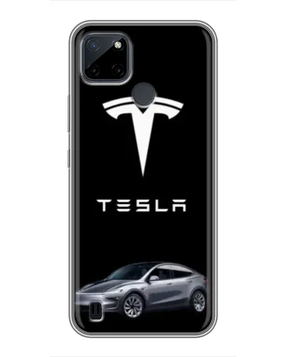 Чехол для Realme C12 с картинкой «Tesla Model Y»