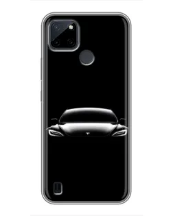 Чехол для Realme C12 с картинкой «Фары Tesla Night»