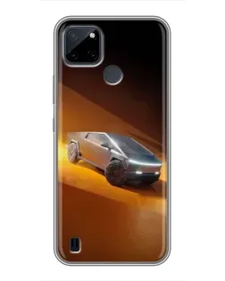 Чехол для Realme C12 с картинкой «Cybertruck в пустыне»