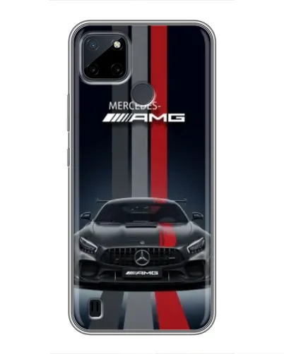 Чехол для Realme C12 с картинкой «Mercedes — белый карбон» Чехол для Realme C12 с картинкой «Mercedes — белый карбон»