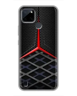 Чехол для Realme C12 с картинкой «Mercedes Carbon Grid»
