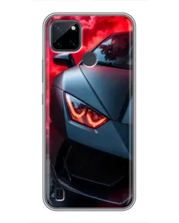 Чохол для Realme C12 з картинкою «Lamborghini червоне сяйво»