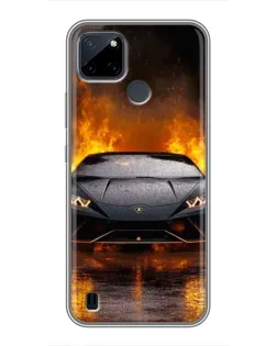 Чохол для Realme C12 з картинкою «Lamborghini у вогні»