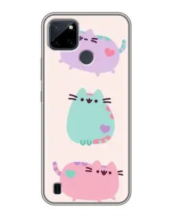 Чохол для Realme C12 з картинкою «Pusheen тріо» Чохол для Realme C12 з картинкою «Pusheen тріо»