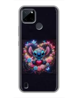Чехол для Realme C12 с картинкой «Stitch в цветах» Чехол для Realme C12 с картинкой «Stitch в цветах»