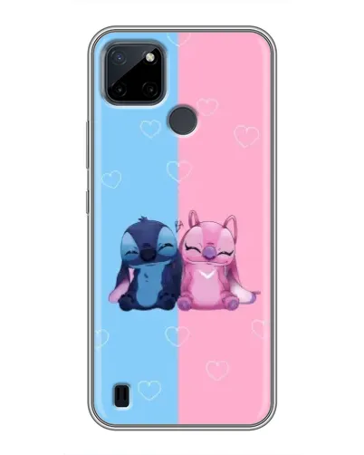 Чехол для Realme C12 с картинкой «Stitch и Angel Love»