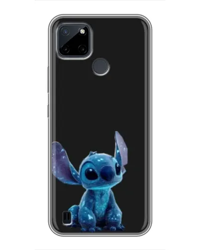 Чехол для Realme C12 с картинкой «Стич на черном»