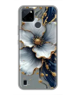 Чохол для Realme C12 з картинкою «Біла квітка та золотий флюїд» Чохол для Realme C12 з картинкою «Біла квітка та золотий флюїд»